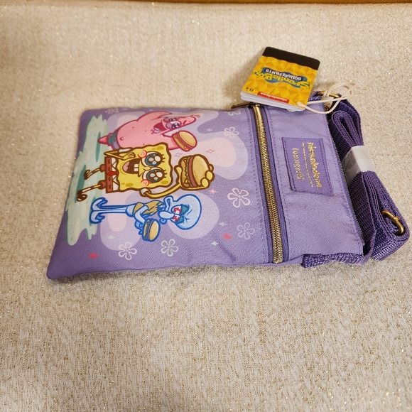 Loungefly Nickelodeon Spongebob  Square Pants Patrick Purple Passport Bag NEW - Picture 7 of 10